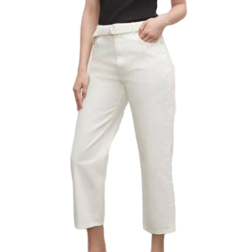 Club Monaco White Denim Easy Crop Pants Size 29
